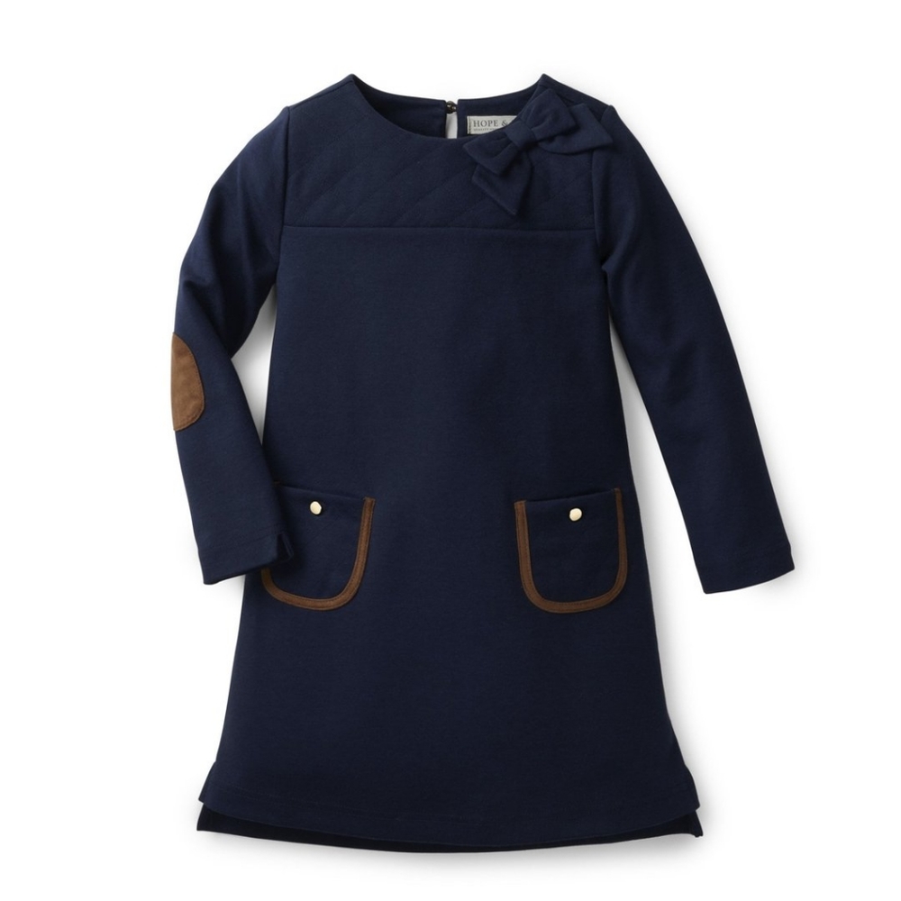 HOPE & HENRY Quilted Ponte Riding Dress